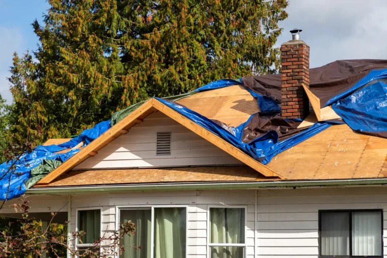 Storm damaged home