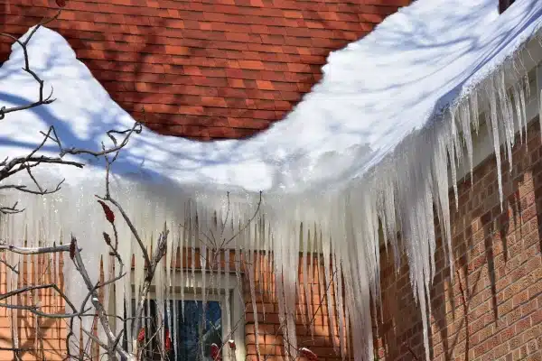Ice damming on roof