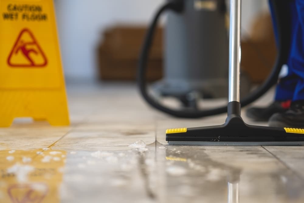 Removing standing water from floor
