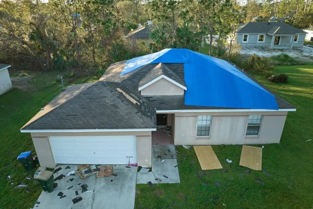 Roof storm damage