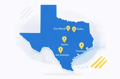 Map of Texas showing DryForce Locations